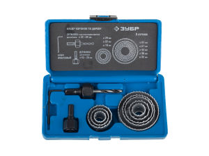 Набор коронок по дереву Эксперт 11 предметов Зубр d=19-64мм - фото 1