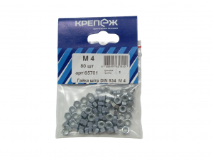 Гайка ш/гр. DIN934 М4 80 65701 - фото 1