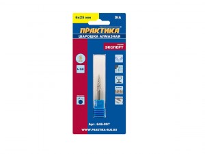 Шарошка Практика алмазн конич удлин 6х25 мм, хвост 6 мм 646-997 - фото 1