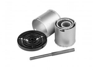 Набор коронок d=33-53-67-73мм Kraftool с WC крошкой + державка, 4 предмета   арт.3340_z01 - фото 1