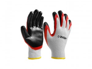 Перчатки трикотажные Зубр L-XL Мастер с двойным латексным покрытием   арт.11459-XL/11459-K10 - фото 1