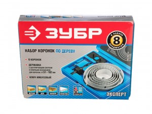 Набор коронок по дереву Зубр Эксперт, 8 предметов, d=51-102мм 2955-H08_z01 - фото 5