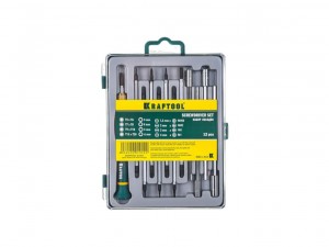 Отвертки для точных работ Kraftool в боксе, 12 предметов арт.25611-H12 - фото 2