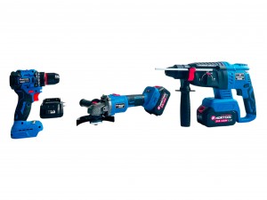 Набор аккумуляторных инструментов Nortool шуруповёрт CD21B, перфоратор CHR21B, ушм CGA21B, в кейсе - фото 2