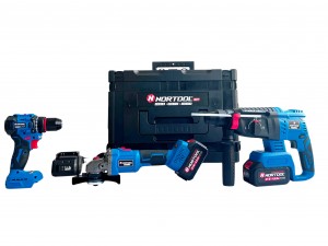 Набор аккумуляторных инструментов Nortool шуруповёрт CD21B, перфоратор CHR21B, ушм CGA21B, в кейсе - фото 3